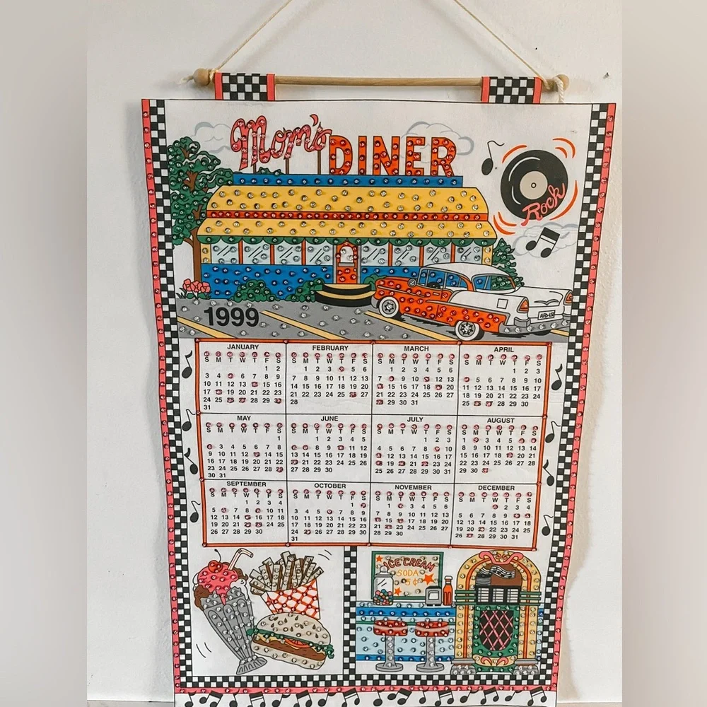 Vintage 1999 Bucilla Calendar Moms Diner Theme